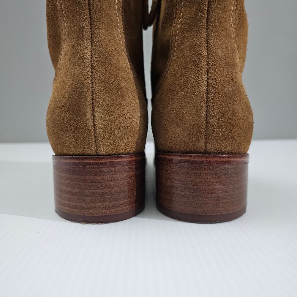 Cole Haan Naia Ankle Bootie Western Cowgirl Golden Toffee Suede Size 9.5 - Picture 7 of 16